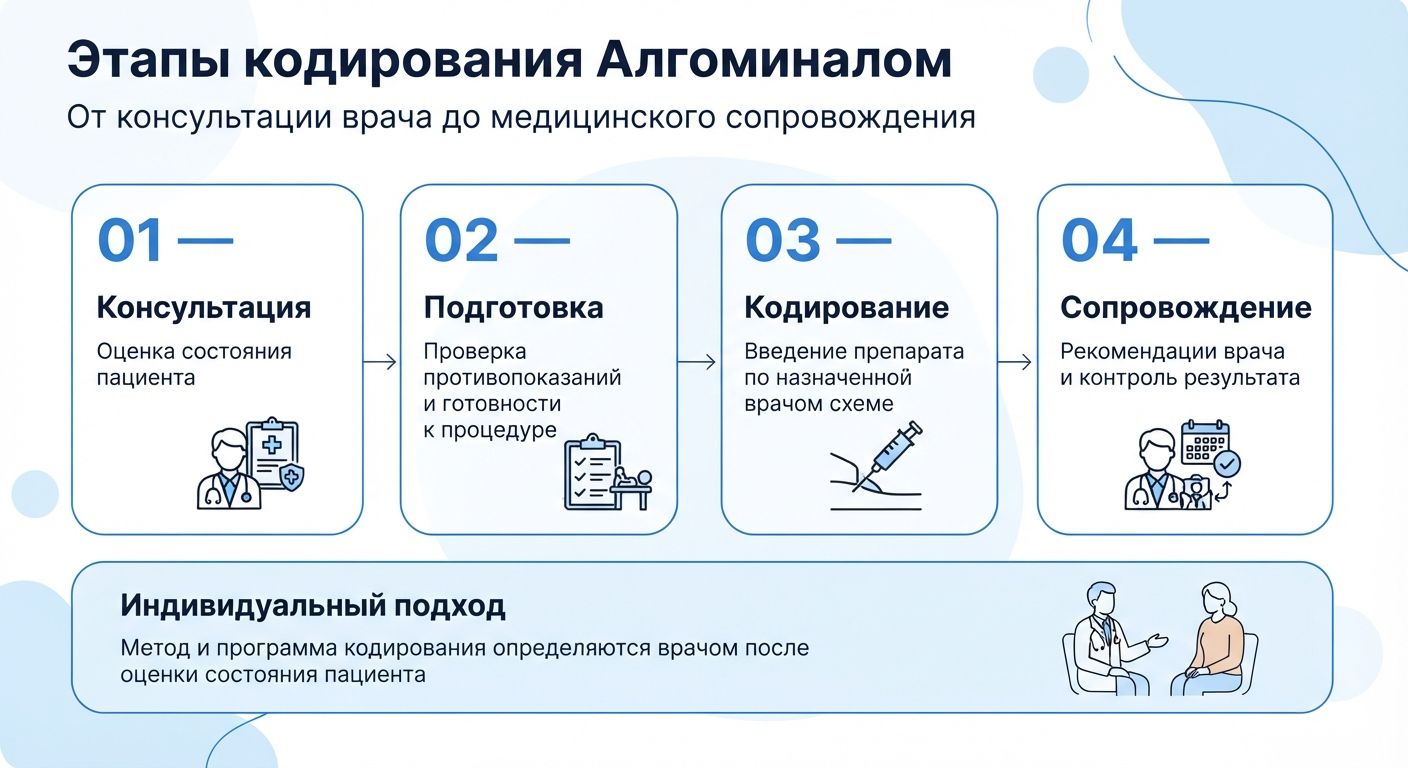 Кодирование препаратом «Алгоминал» в Саянске инфографика